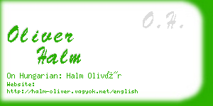oliver halm business card